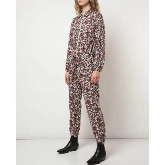 ROBERT RODRIGUEZ Women's Taylor Floral Cropped Floral Shirt Jumpsuit Size 4 - Picture 8 of 16